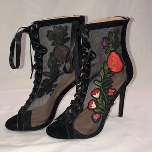 Peep toe stiletto heels